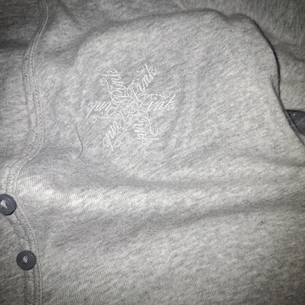 Victoria's Secret Pink Gray Romper ,long Sleeve  Christmas Onesee